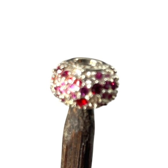 Chamilia Sterling Silver Bracelet w/ Red, Pink & Clear Crystal Charm in Gift Box - Picture 4 of 9